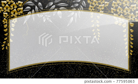 Wisteria flower lacquer style illustration with copy space 77595863