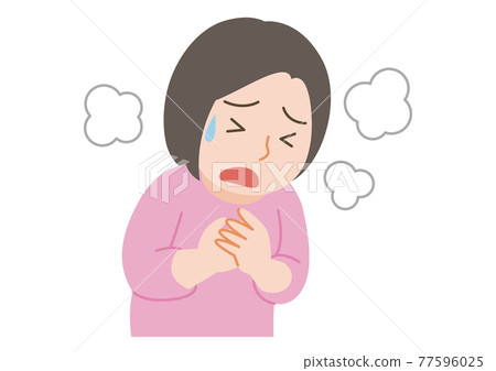 Woman with dyspnea - Stock Illustration [77596025] - PIXTA