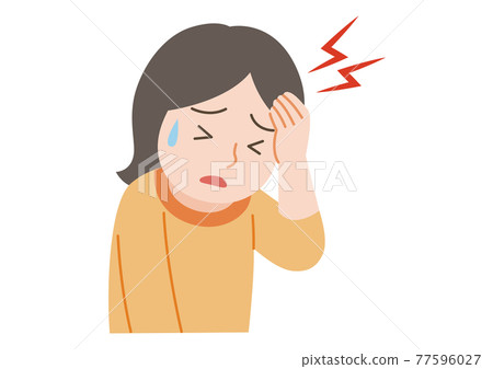 A woman with a headache A woman with a headache 77596027