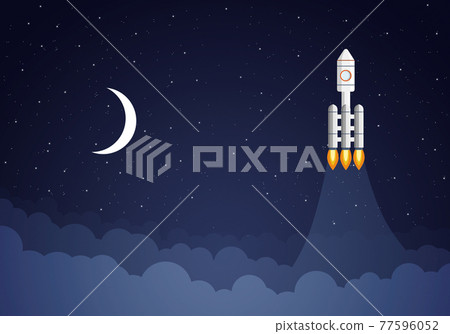 Rocket takes off into outer space 77596052