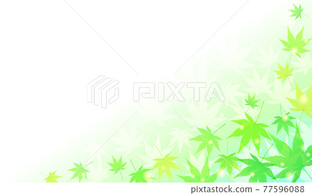 夏季楓葉清爽矢量圖背景（鮮綠色） 77596088