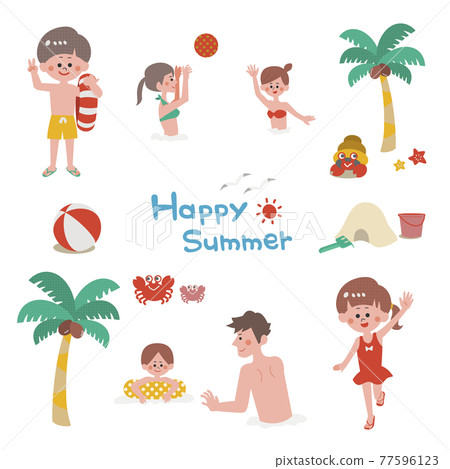 People who enjoy the summer sea set People who enjoy the summer sea set 77596123