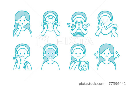 Skin care illustration material Skin care illustration material 77596441