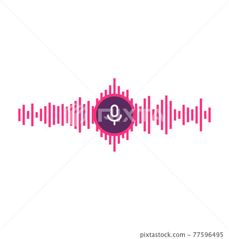 Microphone icon. Voice Recognition AI personal assistant modern technology visual concept. Microphone icon. Voice Recognition AI personal assistant modern technology visual concept. 77596495