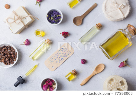 Natural bathroom accessories, organic spa and beauty treatment products. Zero waste, plastic free Natural bathroom accessories, organic spa and beauty treatment products. Zero waste, plastic free 77598003