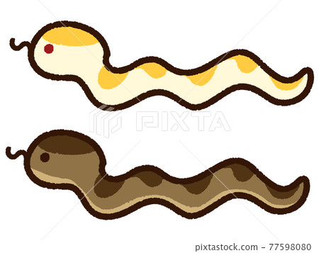 Cute Reticulated Python set - Stock Illustration [77598080] - PIXTA