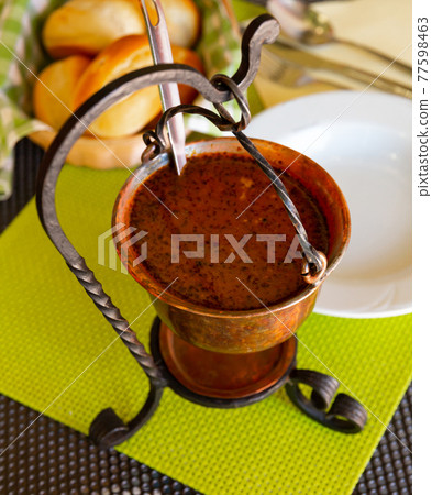 Slovenian Bograc in copper cauldron 77598463