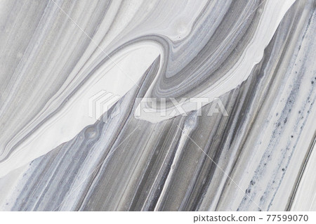Abstract white and black pattern backdrop. Mixing of industrial grey paint close up, stains and streaks 77599070