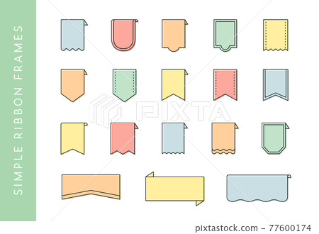 Simple ribbon frame set Frame heading Title Decorative ruled copy space Material Simple ribbon frame set Frame heading Title Decorative ruled copy space Material 77600174