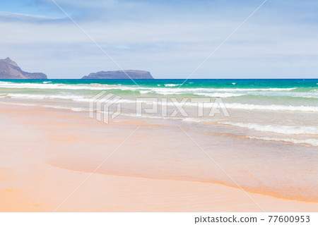 Sandy beach landscape on a sunny day 77600953