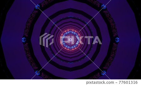 Futuristic violet tunnel 4k UHD 3D illustration Futuristic violet tunnel 4k UHD 3D illustration 77601316