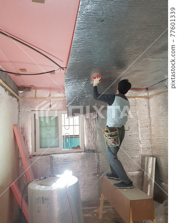 Construction. Insulation. Heat preservation. Interior. Heat reflection. Interior Construction. Insulation. Heat preservation. Interior. Heat reflection. Interior 77601339