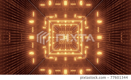 3d illustration of 4K UHD bright sci fi corridor 77601344