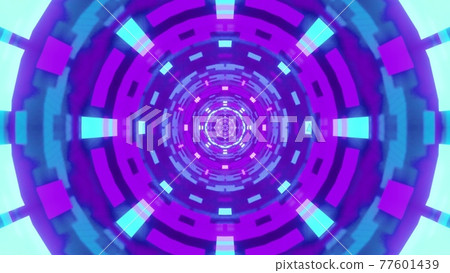 Round abstract neon tunnel 4K UHD 3D illustration Round abstract neon tunnel 4K UHD 3D illustration 77601439