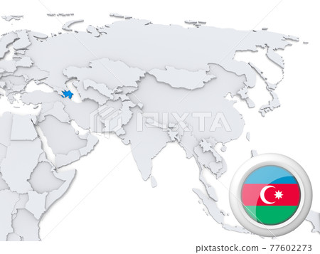 Azerbaijan In Asia Map Azerbaijan On Map Of Asia - Stock Illustration [77602273] - Pixta