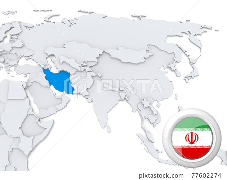 Iran on map of Asia Iran on map of Asia 77602274
