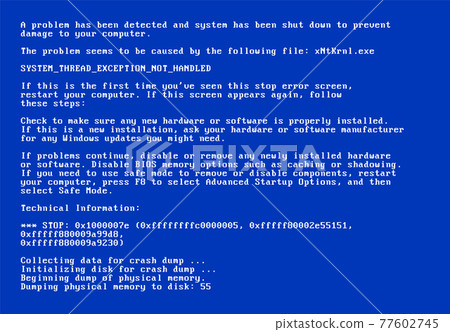 BSOD screen old 98 error crash software. Bluescreen death system pc bug, bsod screen 77602745