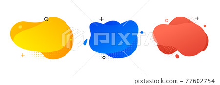 Blob abstract shape organic banner design element. Vector fluid round shape liquid amoeba 77602754