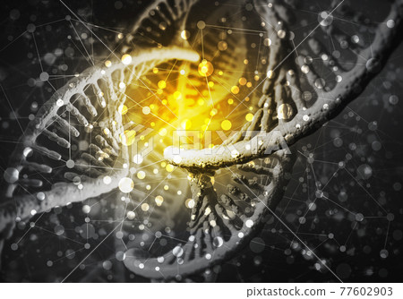 DNA molecules background DNA molecules background 77602903