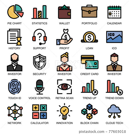 Fintech Icon Set Vector image. Editable stroke.... - Stock Illustration ...