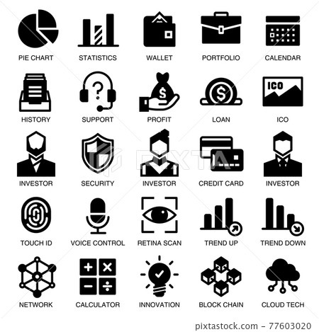 Fintech Icon Set Vector image. 77603020
