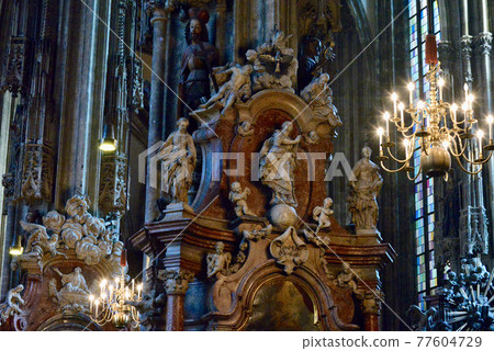 Decoration of St. Stephen's Cathedral in Vienna, Austria 77604729