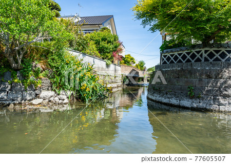 歷史悠久的福岡柳川橋下河 歷史悠久的福岡柳川橋下河 77605507