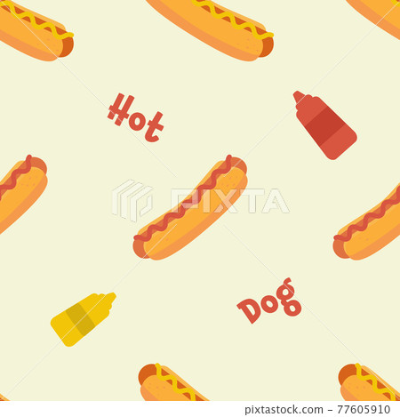 National Hot Dog Day vector seamless pattern with different hotdogs. National Hot Dog Day vector seamless pattern with different hotdogs. 77605910