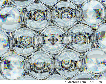 Diamond gemstone shine glass sphere bubbles pattern kaleidoscope background Diamond gemstone shine glass sphere bubbles pattern kaleidoscope background 77606780