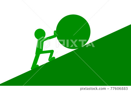 一個人推球爬山 77606883