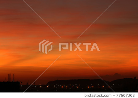 Sky and clouds after sunset,twilight sky background. 77607308