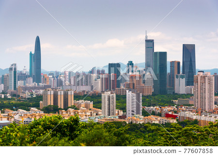 Shenzhen, China Downtown Skyline 77607858
