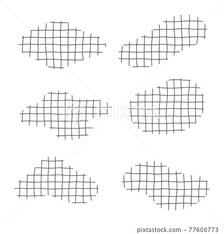 Design element cell hand drawn. A Set Lines with different densities and inclination. Design element cell hand drawn. A Set Lines with different densities and inclination. 77608773