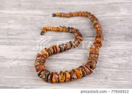 Medicinal necklace of natural untreated amber 77608922