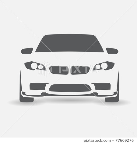 Silhouette front view car vector illustration 77609276