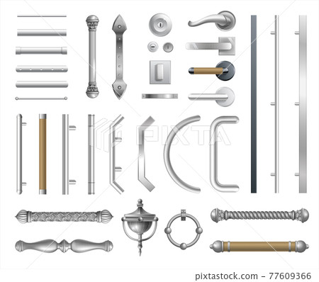 Set of modern and classic door handles 77609366