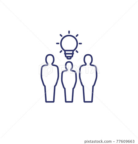 people with ideas line icon people with ideas line icon 77609663