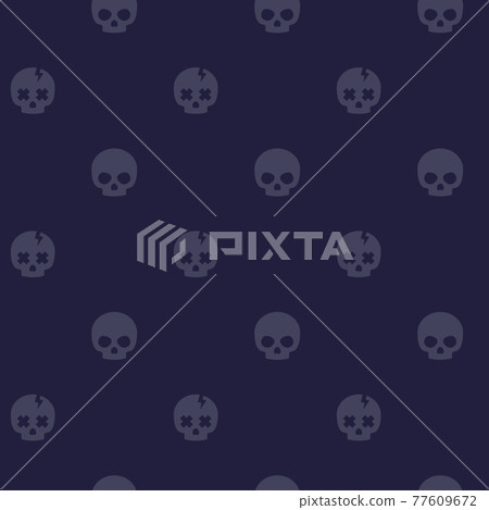 pattern with skulls, dark seamless background - Stock Illustration ...