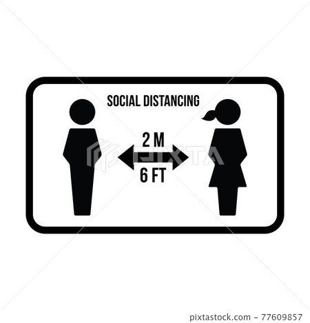 Social distancing icon symbol vector keep safe distance sign in a glyph pictogram illustration Social distancing icon symbol vector keep safe distance sign in a glyph pictogram illustration 77609857