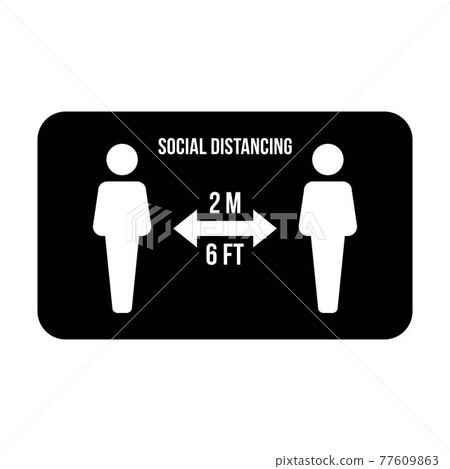 Social distancing icon symbol vector keep safe... - Stock Illustration ...