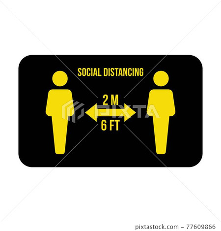 Social distancing icon symbol vector keep safe distance sign in a glyph pictogram illustration 77609866