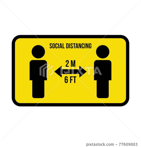 Social distancing icon symbol vector keep safe... - Stock Illustration ...