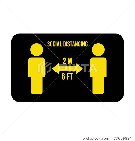 Social distancing icon symbol vector keep safe distance sign in a glyph pictogram illustration 77609884