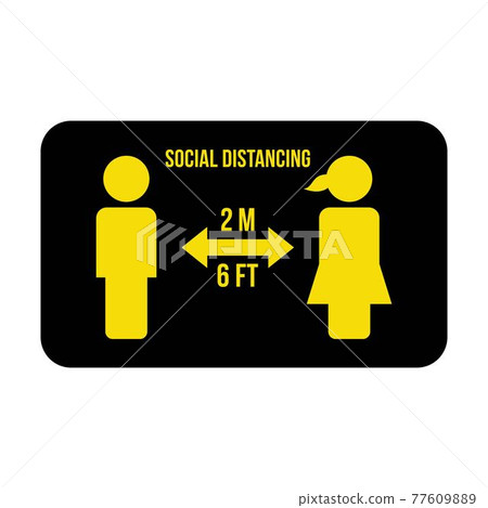 Social distancing icon symbol vector keep safe... - Stock Illustration ...