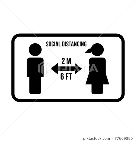 Social distancing icon symbol vector keep safe... - Stock Illustration ...