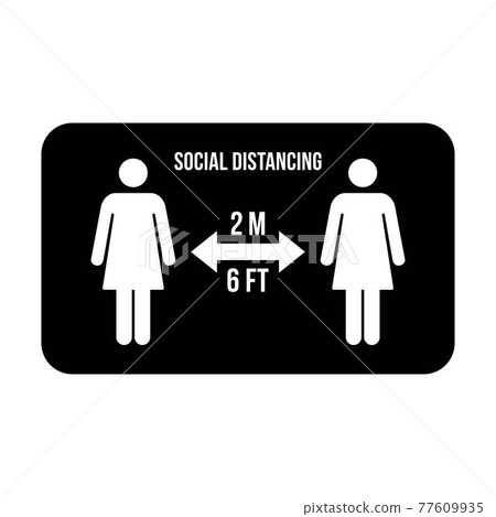 Social distancing icon symbol vector keep safe... - Stock Illustration ...