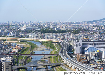 [Osaka] Scenery from Satsukiyama Hidebodai, Ikeda City on a sunny day 77612374
