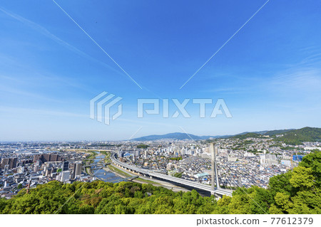 [Osaka] Scenery from Satsukiyama Hidebodai, Ikeda City on a sunny day 77612379