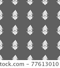 Seamless pattern of abstract vector silhouette of hand drawn tropical flower. Floral illustration in sketch style. Summer background with tropical flower for travel. Isolated. 77613010