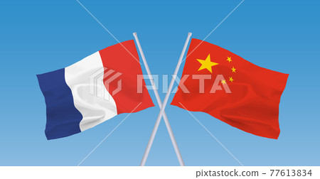 French and Chinese flags 77613834